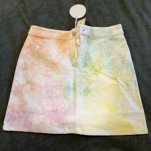 Tie dye mini skirt